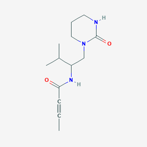 molecular formula C13H21N3O2 B2787925 N-[3-Methyl-1-(2-oxo-1,3-diazinan-1-yl)butan-2-yl]but-2-ynamide CAS No. 2411315-11-0