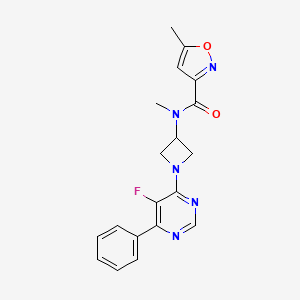 molecular formula C19H18FN5O2 B2787930 N-[1-(5-Fluoro-6-phenylpyrimidin-4-yl)azetidin-3-yl]-N,5-dimethyl-1,2-oxazole-3-carboxamide CAS No. 2380081-54-7