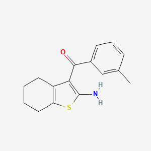 molecular formula C16H17NOS B2787933 (2-Amino-4,5,6,7-tetrahydro-1-benzothien-3-yl)(3-methylphenyl)methanone CAS No. 796067-53-3