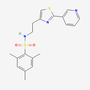2,4,6-trimethyl-N-(2-(2-(pyridin-3-yl)thiazol-4-yl)ethyl)benzenesulfonamide
