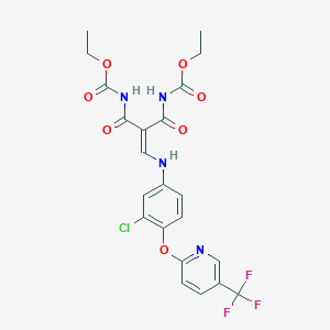 ethyl N-(3-(3-chloro-4-{[5-(trifluoromethyl)-2-pyridinyl]oxy}anilino)-2-{[(ethoxycarbonyl)amino]carbonyl}acryloyl)carbamate