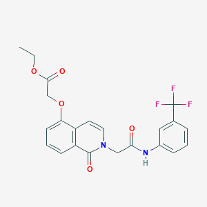 Ethyl 2-[1-oxo-2-[2-oxo-2-[3-(trifluoromethyl)anilino]ethyl]isoquinolin-5-yl]oxyacetate