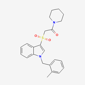 2-((1-(2-methylbenzyl)-1H-indol-3-yl)sulfonyl)-1-(piperidin-1-yl)ethanone