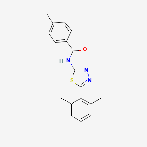 molecular formula C19H19N3OS B2787960 4-methyl-N-[5-(2,4,6-trimethylphenyl)-1,3,4-thiadiazol-2-yl]benzamide CAS No. 391226-20-3