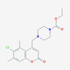 Ethyl 4-[(6-chloro-5,7-dimethyl-2-oxochromen-4-yl)methyl]piperazine-1-carboxylate