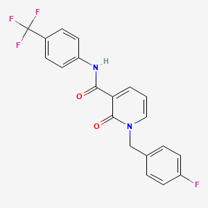 molecular formula C20H14F4N2O2 B2787973 1-(4-fluorobenzyl)-2-oxo-N-(4-(trifluoromethyl)phenyl)-1,2-dihydropyridine-3-carboxamide CAS No. 946246-22-6