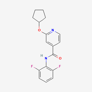 molecular formula C17H16F2N2O2 B2787975 2-(cyclopentyloxy)-N-(2,6-difluorophenyl)isonicotinamide CAS No. 2034443-80-4