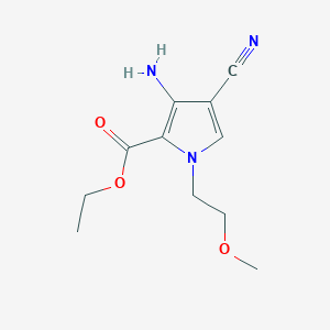 molecular formula C11H15N3O3 B2787981 ethyl 3-amino-4-cyano-1-(2-methoxyethyl)-1H-pyrrole-2-carboxylate CAS No. 923238-26-0