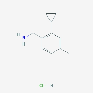molecular formula C11H16ClN B2787983 (2-Cyclopropyl-4-methylphenyl)methanamine;hydrochloride CAS No. 2418706-79-1