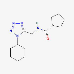 molecular formula C14H23N5O B2787987 N-((1-cyclohexyl-1H-tetrazol-5-yl)methyl)cyclopentanecarboxamide CAS No. 921103-71-1