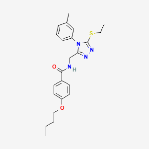 4-butoxy-N-[[5-ethylsulfanyl-4-(3-methylphenyl)-1,2,4-triazol-3-yl]methyl]benzamide