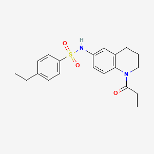 molecular formula C20H24N2O3S B2788001 4-ethyl-N-(1-propionyl-1,2,3,4-tetrahydroquinolin-6-yl)benzenesulfonamide CAS No. 954082-25-8