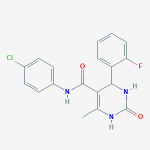 molecular formula C18H15ClFN3O2 B2788005 N-(4-chlorophenyl)-4-(2-fluorophenyl)-6-methyl-2-oxo-1,2,3,4-tetrahydropyrimidine-5-carboxamide CAS No. 420107-25-1