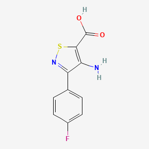 molecular formula C10H7FN2O2S B2788006 4-Amino-3-(4-fluorophenyl)-1,2-thiazole-5-carboxylic acid CAS No. 82424-74-6