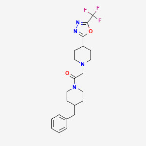 1-(4-Benzylpiperidin-1-yl)-2-(4-(5-(trifluoromethyl)-1,3,4-oxadiazol-2-yl)piperidin-1-yl)ethanone