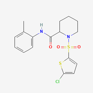 molecular formula C17H19ClN2O3S2 B2788026 1-((5-chlorothiophen-2-yl)sulfonyl)-N-(o-tolyl)piperidine-2-carboxamide CAS No. 1049865-76-0