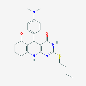 2-(butylsulfanyl)-5-[4-(dimethylamino)phenyl]-5,8,9,10-tetrahydropyrimido[4,5-b]quinoline-4,6(3H,7H)-dione