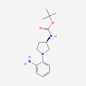 molecular formula C15H23N3O2 B2788031 (R)-tert-Butyl 1-(2-aminophenyl)pyrrolidin-3-ylcarbamate CAS No. 1023655-13-1
