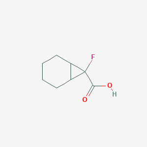 molecular formula C8H11FO2 B2788037 7-Fluorobicyclo[4.1.0]heptane-7-carboxylic acid CAS No. 2166849-51-8