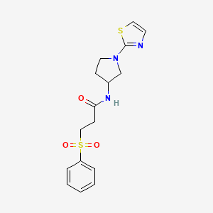 3-(phenylsulfonyl)-N-(1-(thiazol-2-yl)pyrrolidin-3-yl)propanamide