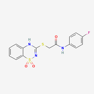 2-[(1,1-dioxido-4H-1,2,4-benzothiadiazin-3-yl)thio]-N-(4-fluorophenyl)acetamide