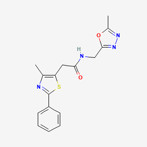 N-((5-methyl-1,3,4-oxadiazol-2-yl)methyl)-2-(4-methyl-2-phenylthiazol-5-yl)acetamide