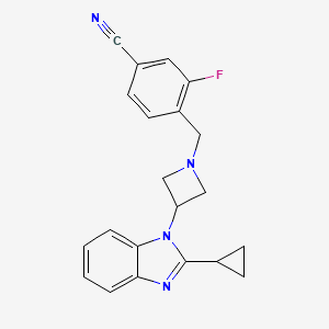 4-[[3-(2-Cyclopropylbenzimidazol-1-yl)azetidin-1-yl]methyl]-3-fluorobenzonitrile