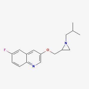 molecular formula C16H19FN2O B2788077 6-Fluoro-3-[[1-(2-methylpropyl)aziridin-2-yl]methoxy]quinoline CAS No. 2411290-91-8
