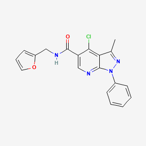 4-chloro-N-(furan-2-ylmethyl)-3-methyl-1-phenylpyrazolo[3,4-b]pyridine-5-carboxamide