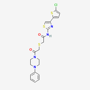 N-[4-(5-chlorothiophen-2-yl)-1,3-thiazol-2-yl]-2-[2-oxo-2-(4-phenylpiperazin-1-yl)ethyl]sulfanylacetamide