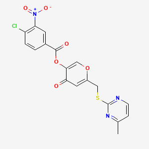 [6-[(4-Methylpyrimidin-2-yl)sulfanylmethyl]-4-oxopyran-3-yl] 4-chloro-3-nitrobenzoate