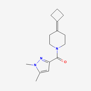 molecular formula C15H21N3O B2788109 (4-Cyclobutylidenepiperidin-1-yl)-(1,5-dimethylpyrazol-3-yl)methanone CAS No. 2309232-42-4