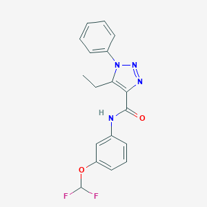 molecular formula C18H16F2N4O2 B278811 N-[3-(difluoromethoxy)phenyl]-5-ethyl-1-phenyl-1H-1,2,3-triazole-4-carboxamide 