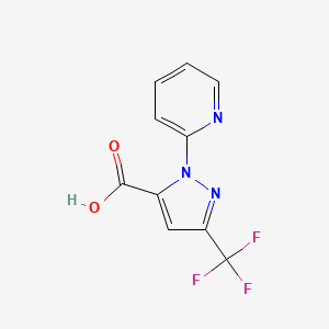 molecular formula C10H6F3N3O2 B2788111 1-(Pyridin-2-yl)-3-(trifluoromethyl)-1H-pyrazole-5-carboxylic acid CAS No. 934405-67-1