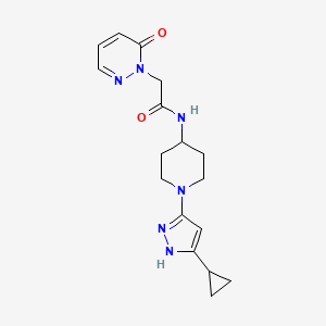 N-(1-(5-cyclopropyl-1H-pyrazol-3-yl)piperidin-4-yl)-2-(6-oxopyridazin-1(6H)-yl)acetamide