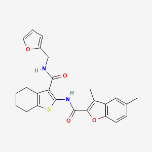 molecular formula C25H24N2O4S B2788117 N-[3-(furan-2-ylmethylcarbamoyl)-4,5,6,7-tetrahydro-1-benzothiophen-2-yl]-3,5-dimethyl-1-benzofuran-2-carboxamide CAS No. 620585-79-7