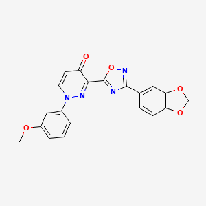 molecular formula C20H14N4O5 B2788118 3-(3-(benzo[d][1,3]dioxol-5-yl)-1,2,4-oxadiazol-5-yl)-1-(3-methoxyphenyl)pyridazin-4(1H)-one CAS No. 1251623-55-8