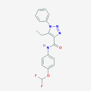 molecular formula C18H16F2N4O2 B278812 N-[4-(difluoromethoxy)phenyl]-5-ethyl-1-phenyl-1H-1,2,3-triazole-4-carboxamide 