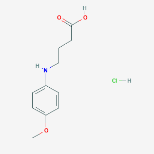 molecular formula C11H16ClNO3 B2788120 4-(4-Methoxyanilino)butanoic acid;hydrochloride CAS No. 60034-83-5