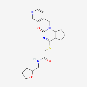 molecular formula C20H24N4O3S B2788127 2-((2-oxo-1-(pyridin-4-ylmethyl)-2,5,6,7-tetrahydro-1H-cyclopenta[d]pyrimidin-4-yl)thio)-N-((tetrahydrofuran-2-yl)methyl)acetamide CAS No. 932962-28-2