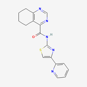 molecular formula C17H15N5OS B2788130 N-(4-Pyridin-2-yl-1,3-thiazol-2-yl)-5,6,7,8-tetrahydroquinazoline-4-carboxamide CAS No. 2415452-69-4