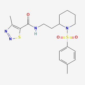 4-methyl-N-(2-(1-tosylpiperidin-2-yl)ethyl)-1,2,3-thiadiazole-5-carboxamide