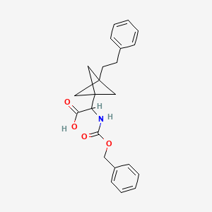 molecular formula C23H25NO4 B2788146 2-[3-(2-Phenylethyl)-1-bicyclo[1.1.1]pentanyl]-2-(phenylmethoxycarbonylamino)acetic acid CAS No. 2287266-24-2