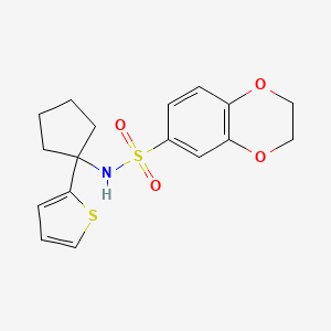 N-(1-(thiophen-2-yl)cyclopentyl)-2,3-dihydrobenzo[b][1,4]dioxine-6-sulfonamide