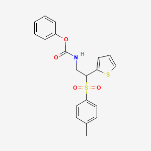 molecular formula C20H19NO4S2 B2788151 Phenyl (2-(thiophen-2-yl)-2-tosylethyl)carbamate CAS No. 896341-62-1