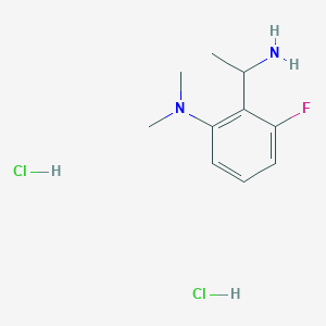 molecular formula C10H17Cl2FN2 B2788152 2-(1-Aminoethyl)-3-fluoro-N,N-dimethylaniline;dihydrochloride CAS No. 2418692-57-4