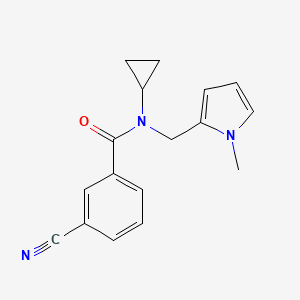 molecular formula C17H17N3O B2788153 3-cyano-N-cyclopropyl-N-((1-methyl-1H-pyrrol-2-yl)methyl)benzamide CAS No. 1286698-56-3