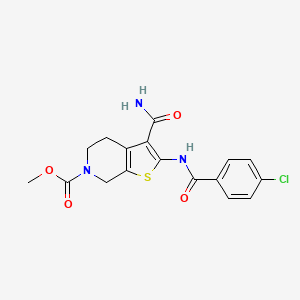 methyl 3-carbamoyl-2-(4-chlorobenzamido)-4,5-dihydrothieno[2,3-c]pyridine-6(7H)-carboxylate