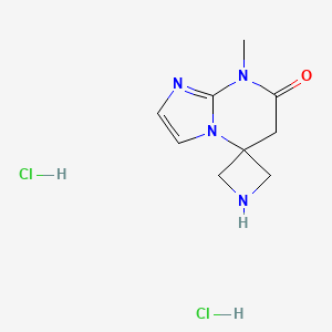 molecular formula C9H14Cl2N4O B2788159 8-Methylspiro[6H-imidazo[1,2-a]pyrimidine-5,3'-azetidine]-7-one;dihydrochloride CAS No. 2138218-20-7