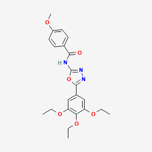 4-methoxy-N-[5-(3,4,5-triethoxyphenyl)-1,3,4-oxadiazol-2-yl]benzamide